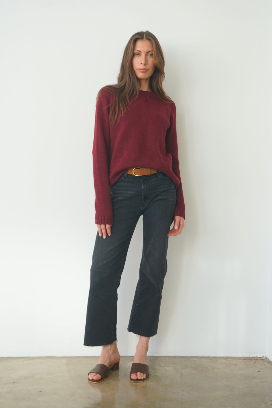 Sloane Bow Knit Cardigan in Burgundy
