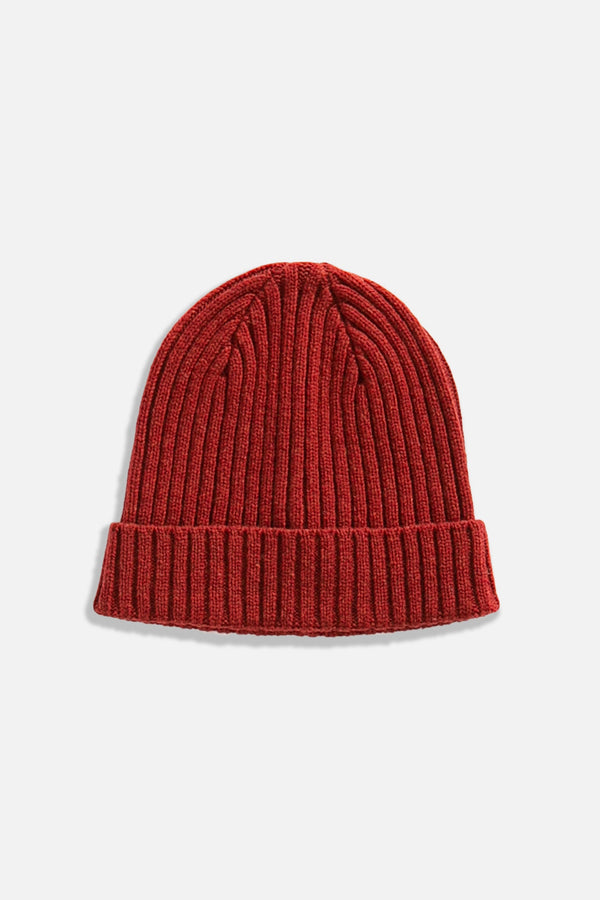 Chunky Ribbed Beanie / Red