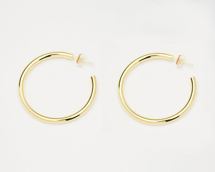 Amor Gold Hoop Post Earrings