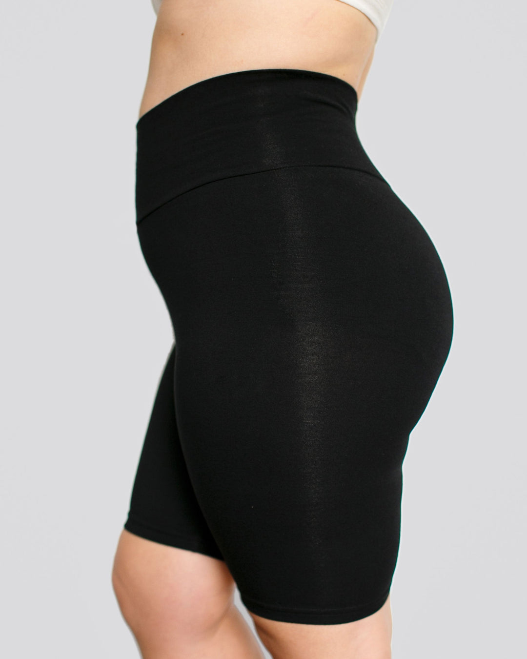 High Rise Bike Shorts Plain Black
