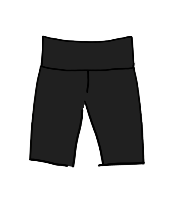 High Rise Bike Shorts Plain Black
