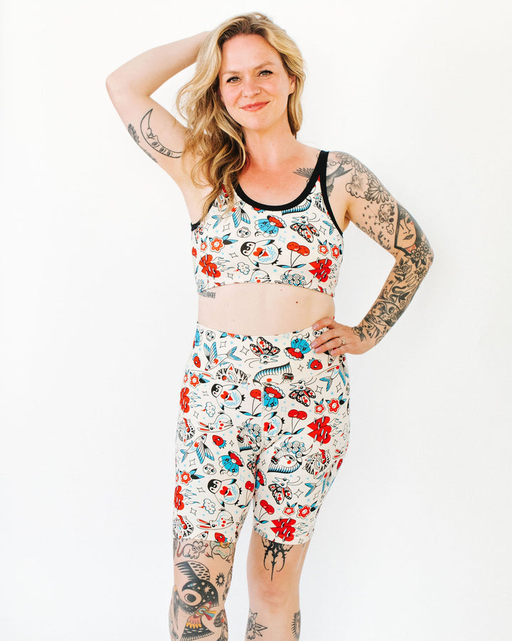 High Rise Bike Shorts Inked Up