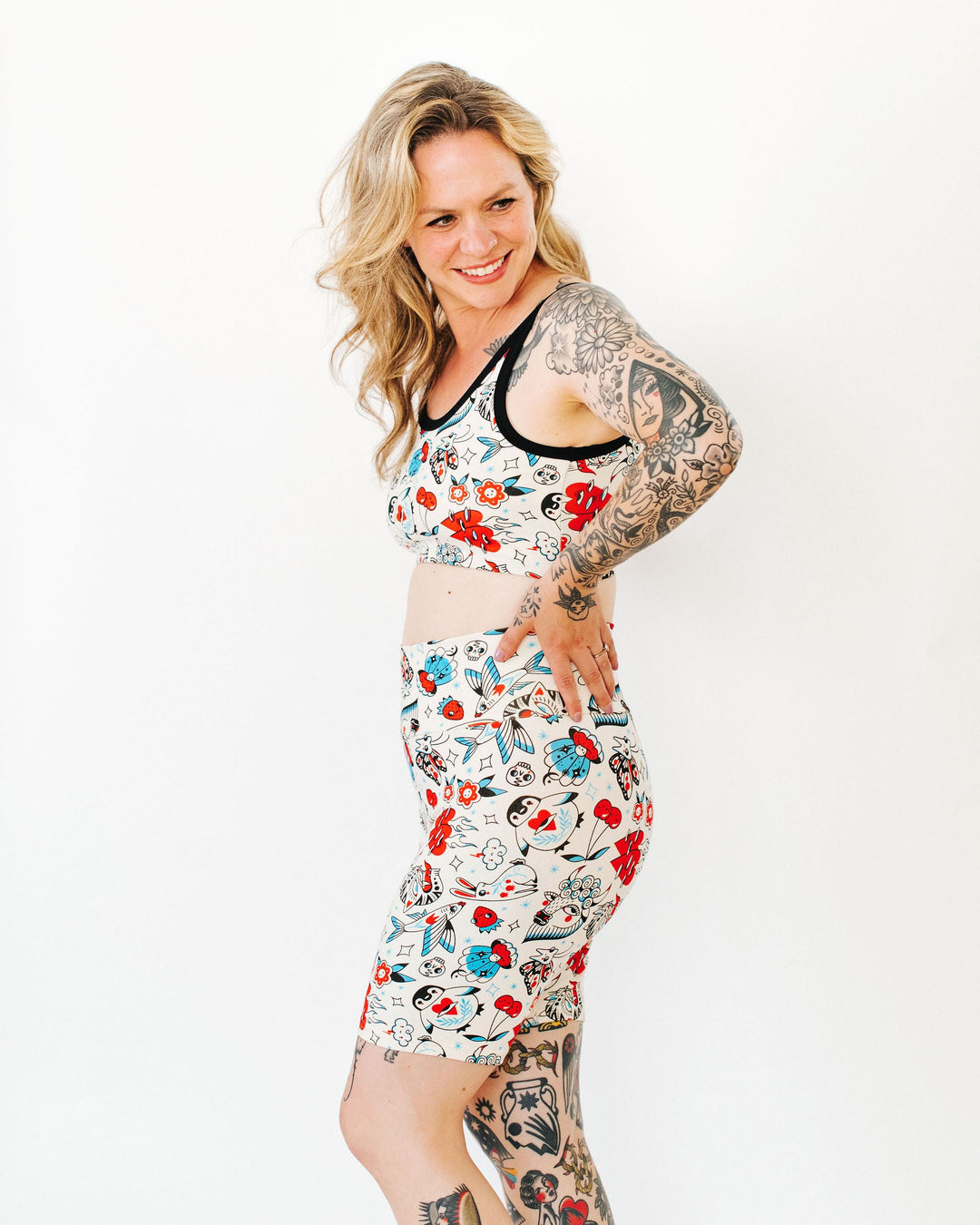 High Rise Bike Shorts Inked Up