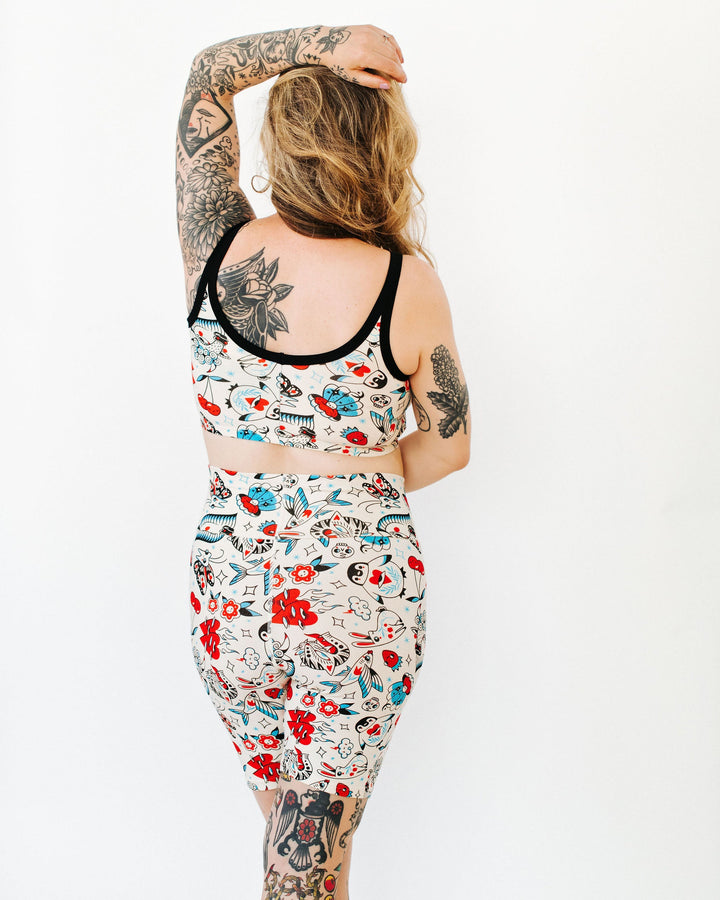 High Rise Bike Shorts Inked Up