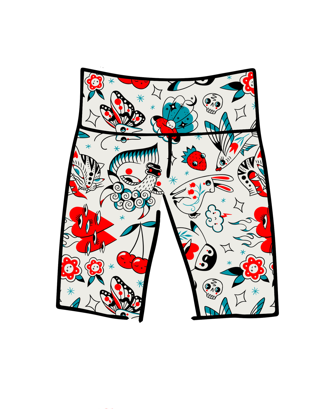 High Rise Bike Shorts Inked Up