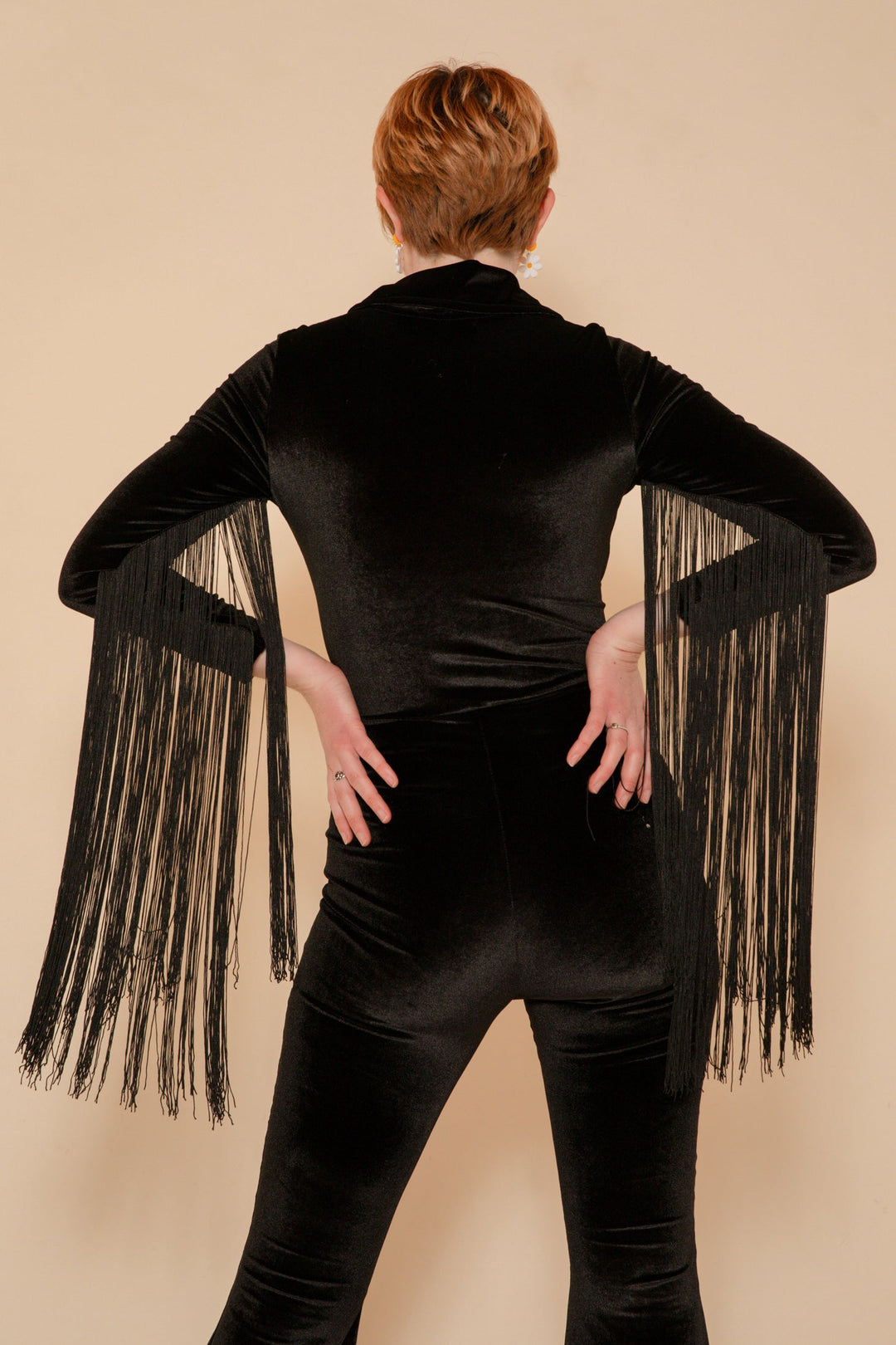 Rainbow Chaser Fringe Jumpsuit in Black