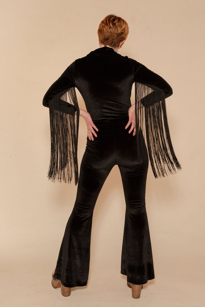Rainbow Chaser Fringe Jumpsuit in Black