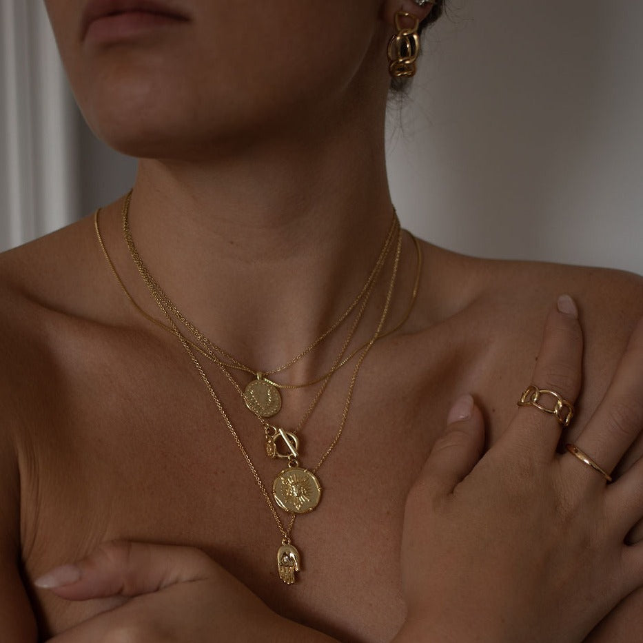 Aurelia Waterproof Gold Coin Medallion Necklace main image 1
