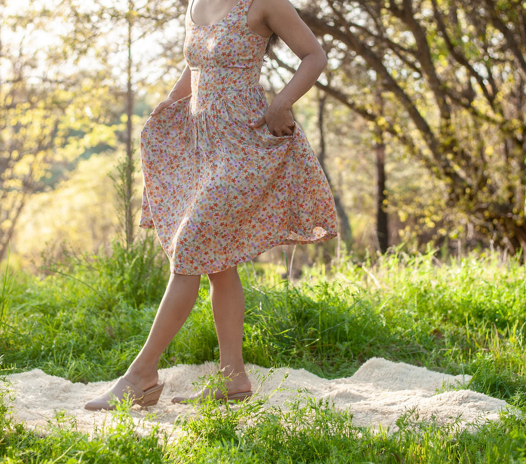 Agnes dress in Calico Bloom Challis