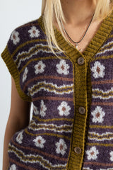 Knitted Floral Sweater Vest - LAST ONE!!