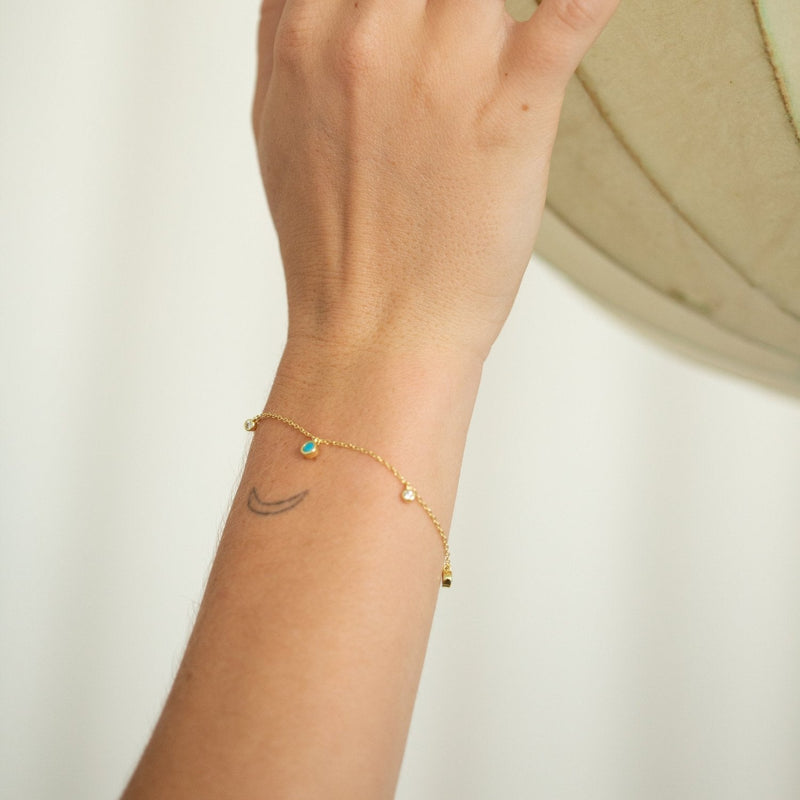 Maya Turquoise Ball Chain Bracelet