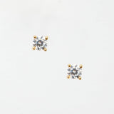 Nori Tiny Prong CZ 14k Solid Gold Stud Earrings