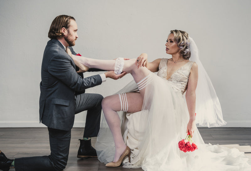Ashley: Whatever Your Whimsy, Wedding to White Party Thigh Highs. Petite to Plus Size