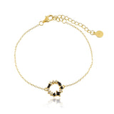 Aimee Black & White CZ Gold Bracelet