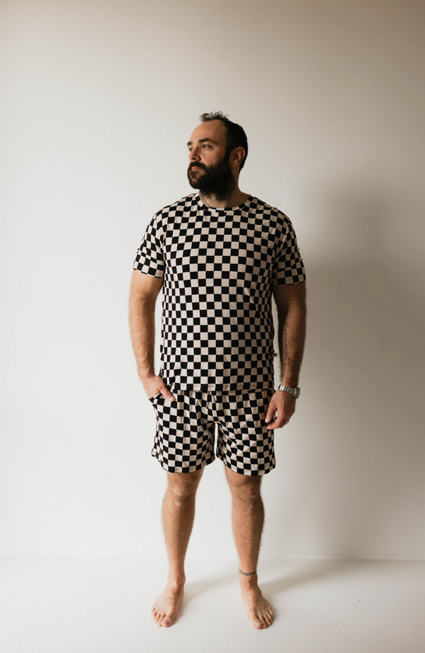 Black Checker | Adult Bamboo Short Pajamas