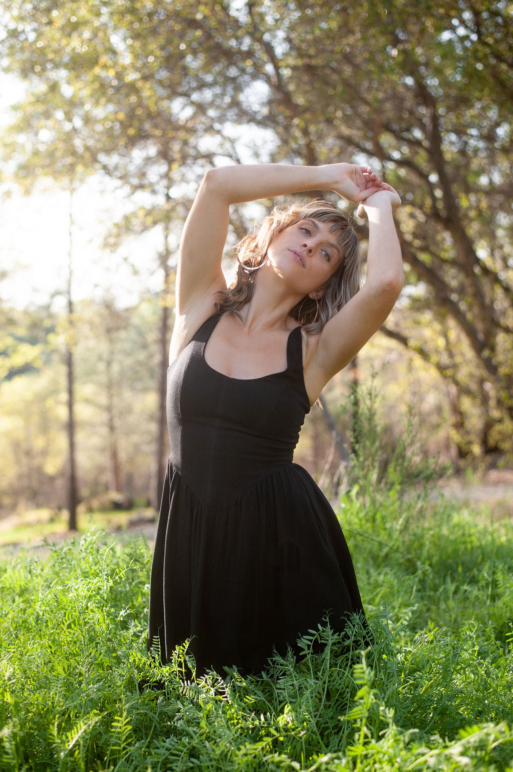 Agnes dress in Black Linen M