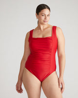 The Square Neck Swimsuit - Baywatch Red