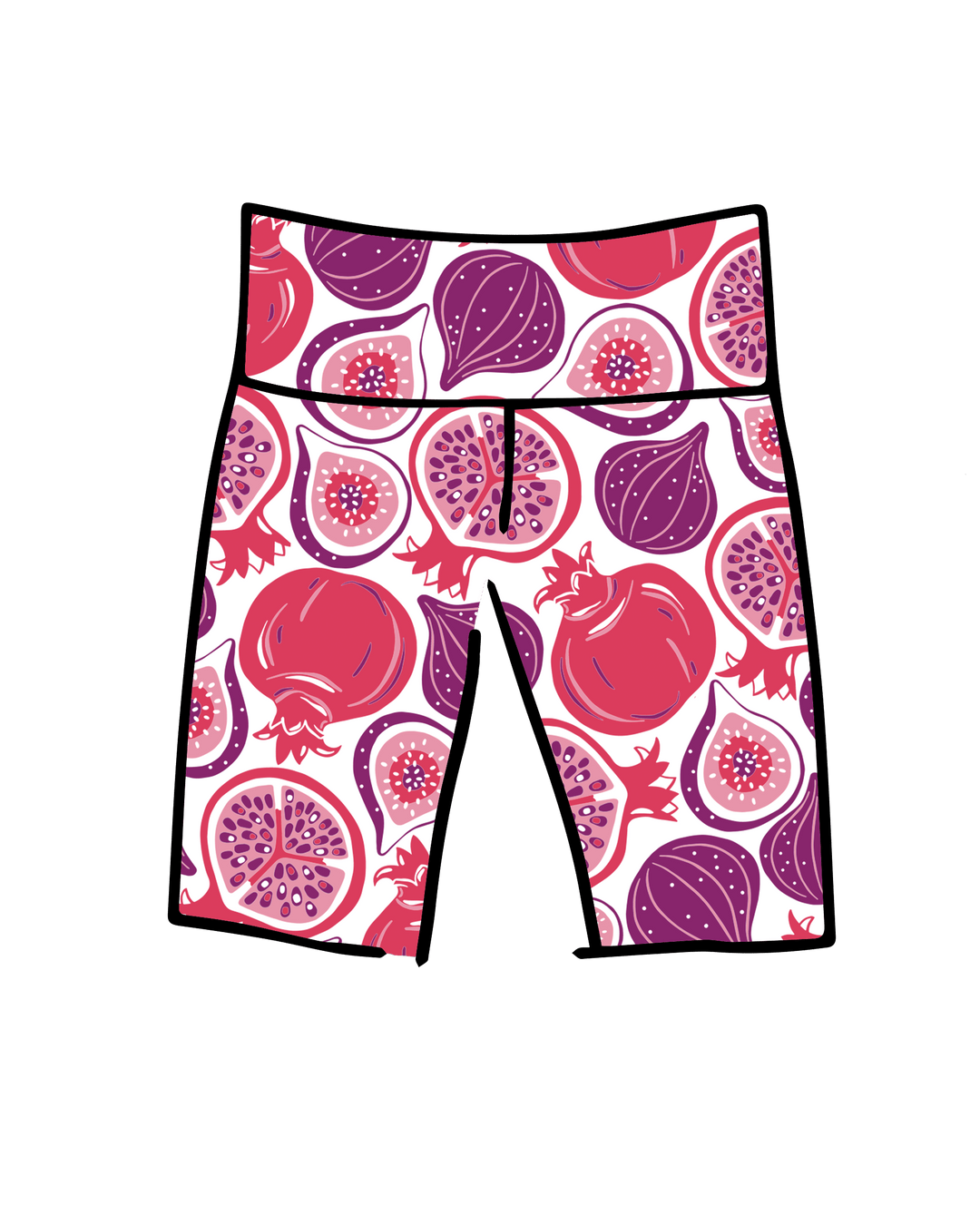 High Rise Bike Shorts Two Fruits