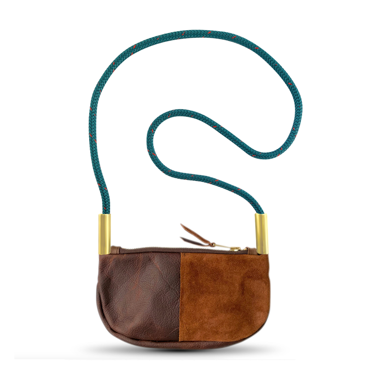 Zip Crossbody in Brown Leather