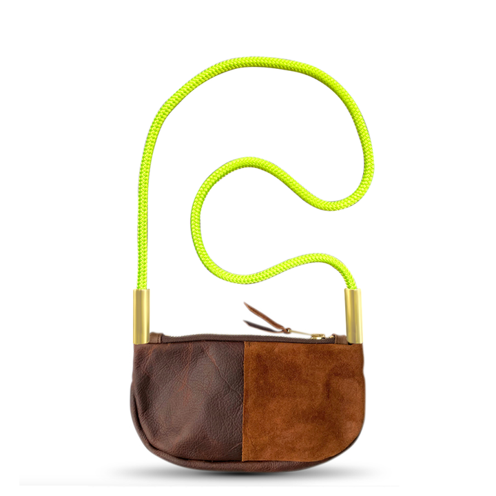 Zip Crossbody in Brown Leather
