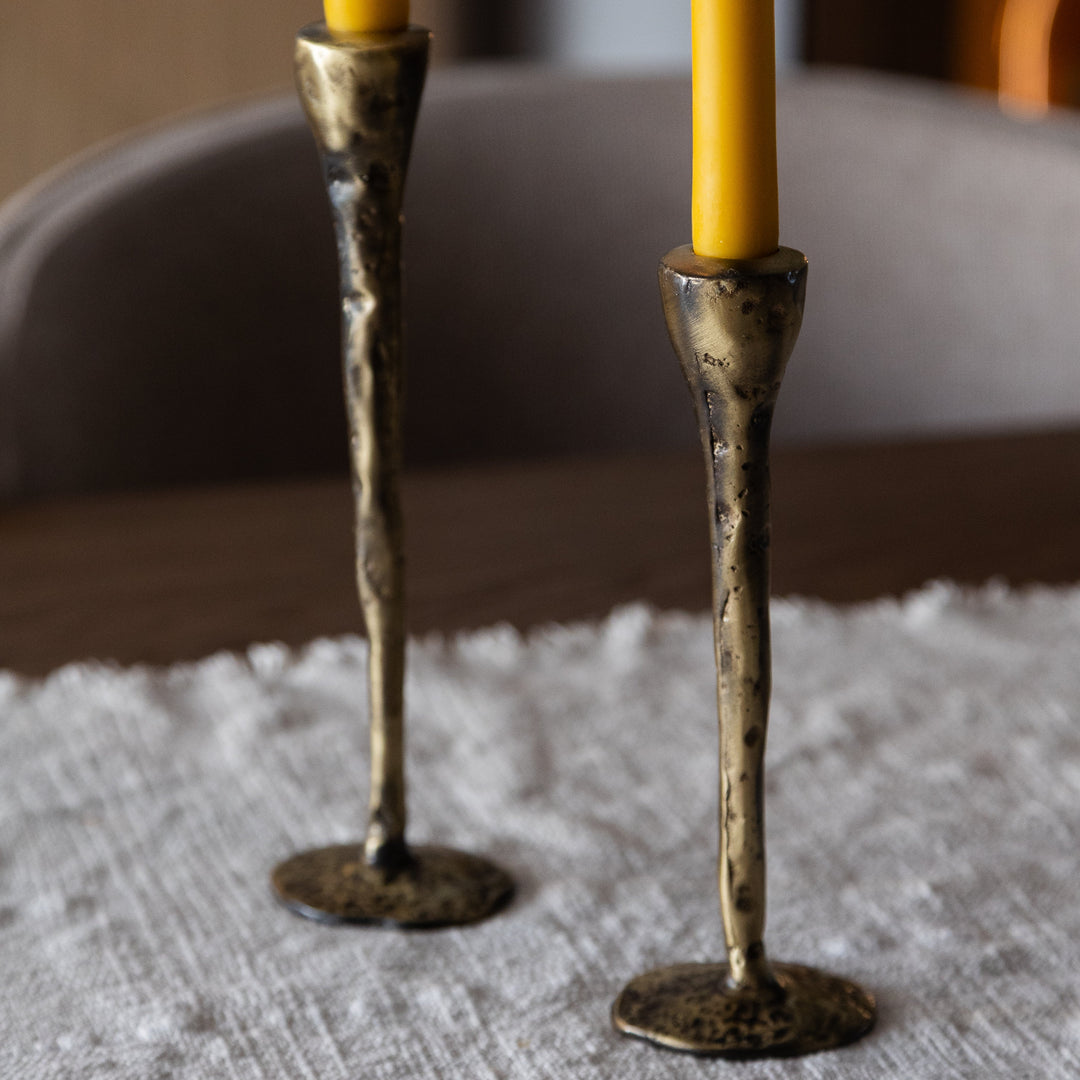 Antique Brass Candlesticks - Set of 3