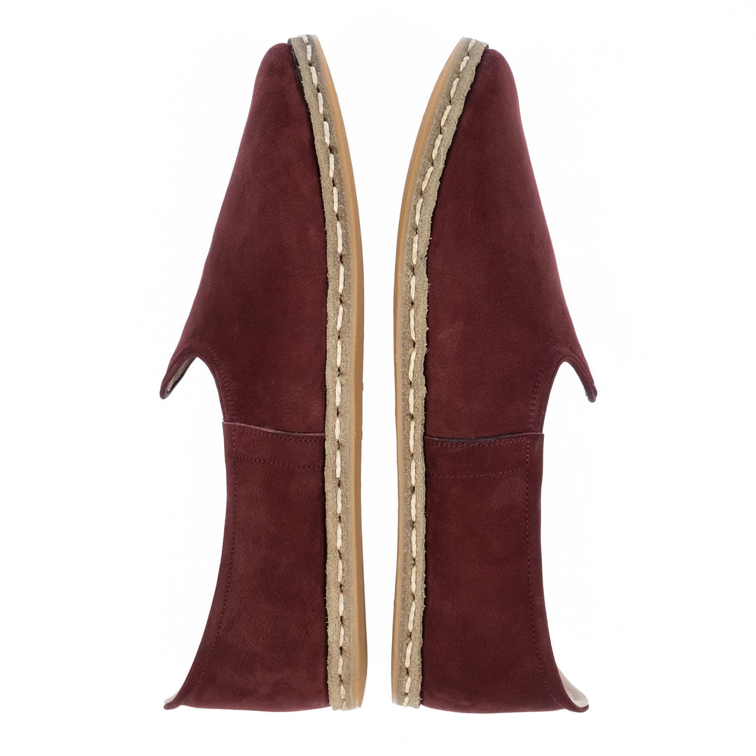 Burgundy Slip On Shoes