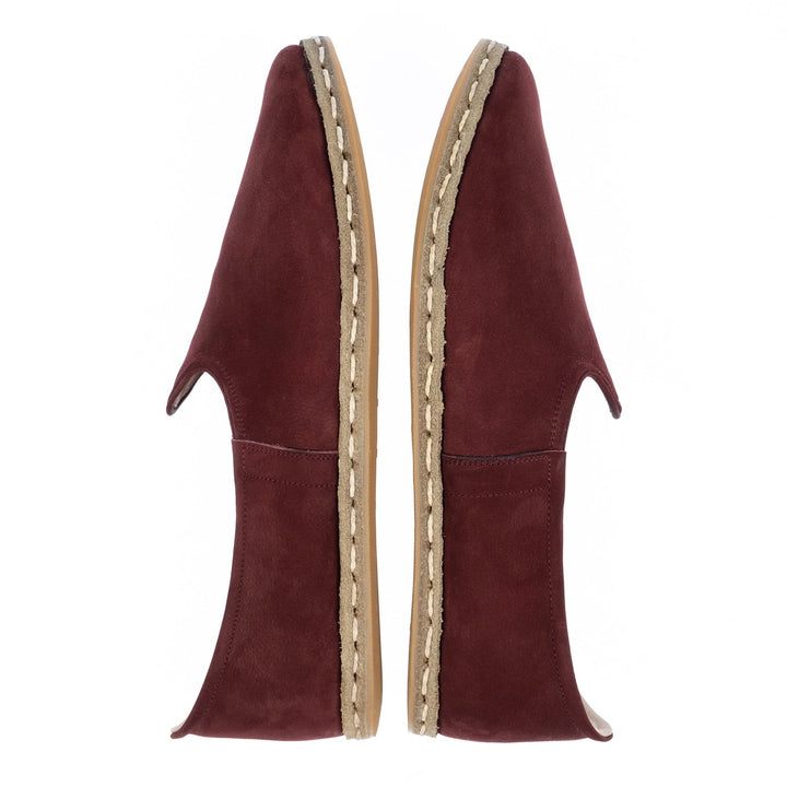 Burgundy Slip On Shoes