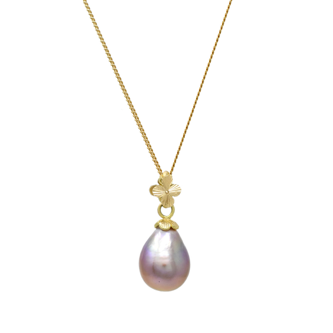Inevitable Spring Pendant with Baroque Pink Pearl