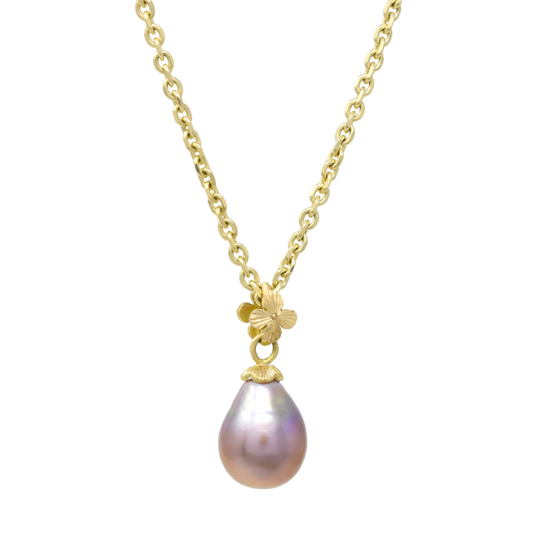 Inevitable Spring Pendant with Baroque Pink Pearl