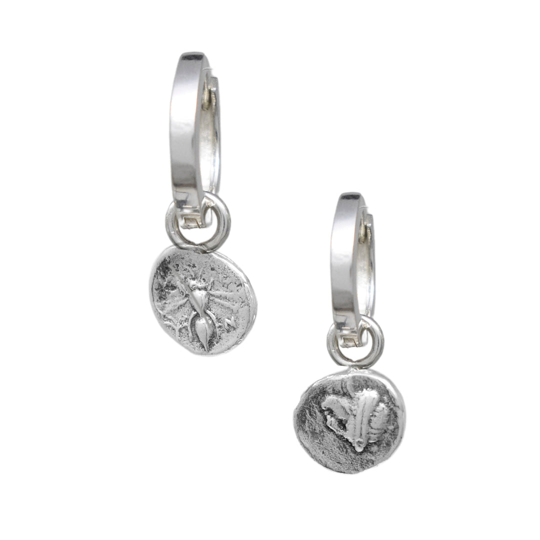 Reversible Ancient Coin Earrings  - Bee + Artemis