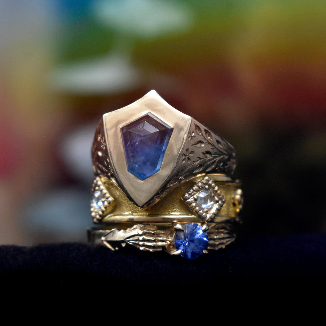 Bastion Ring with Sapphires