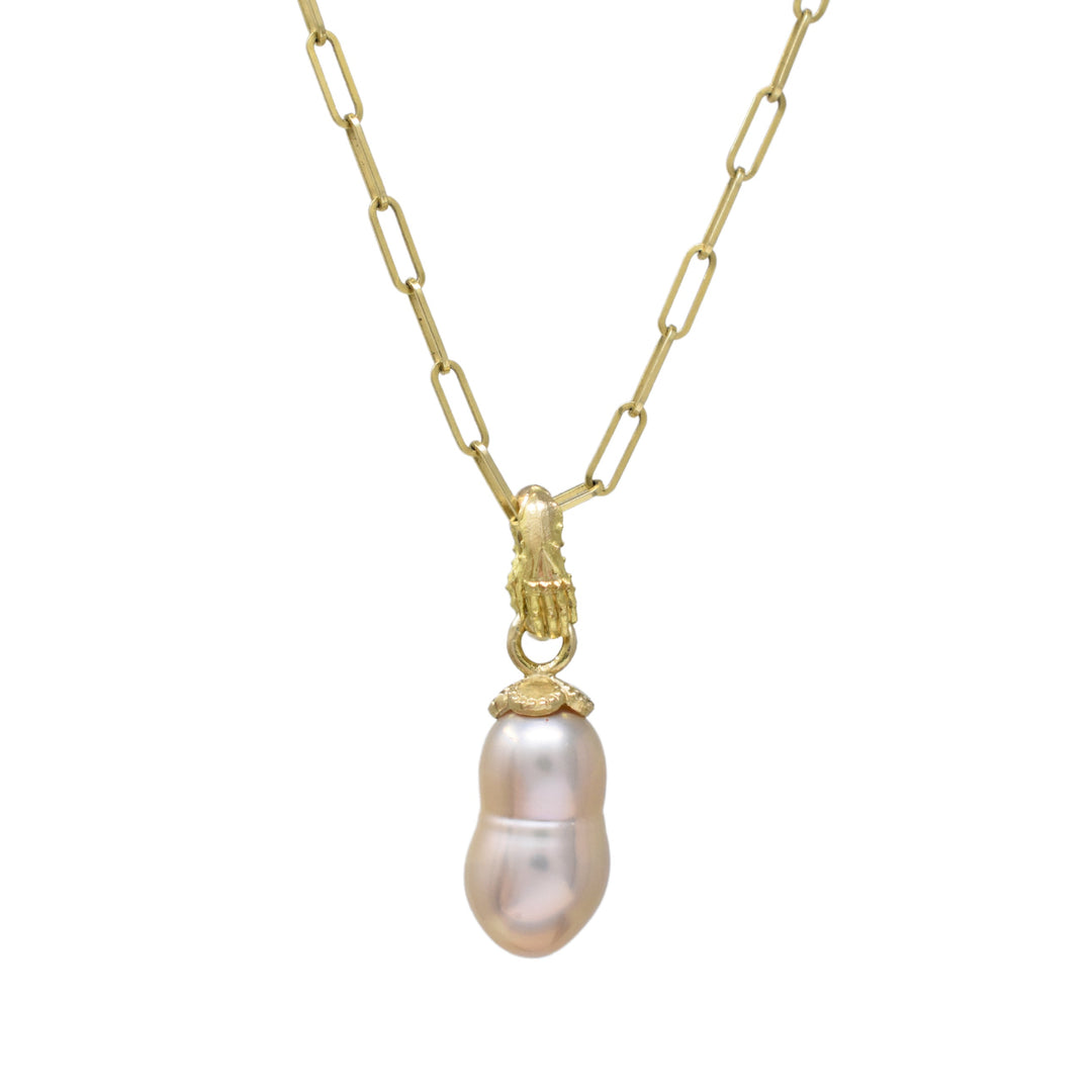 Treasury Pendant with Pink South Sea Twin Pearl