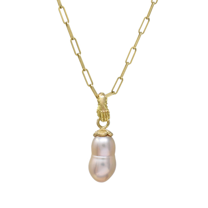 Treasury Pendant with Pink South Sea Twin Pearl