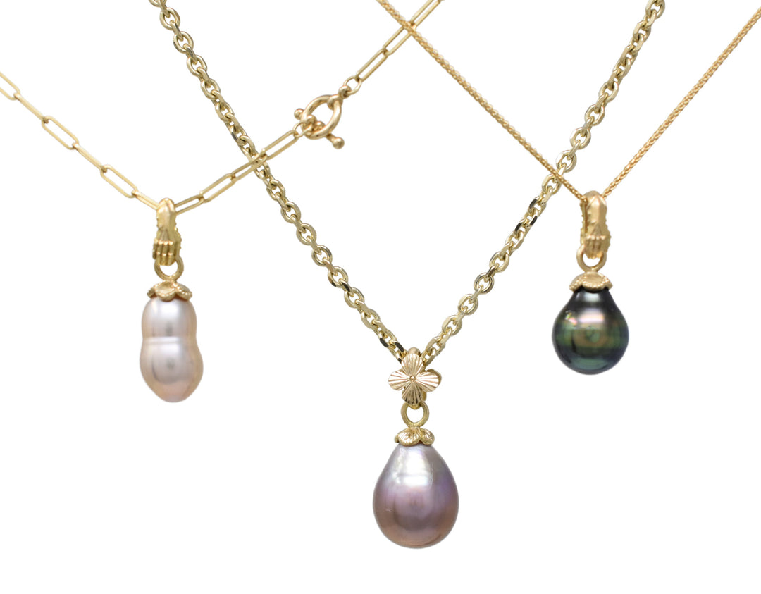 Inevitable Spring Pendant with Baroque Pink Pearl