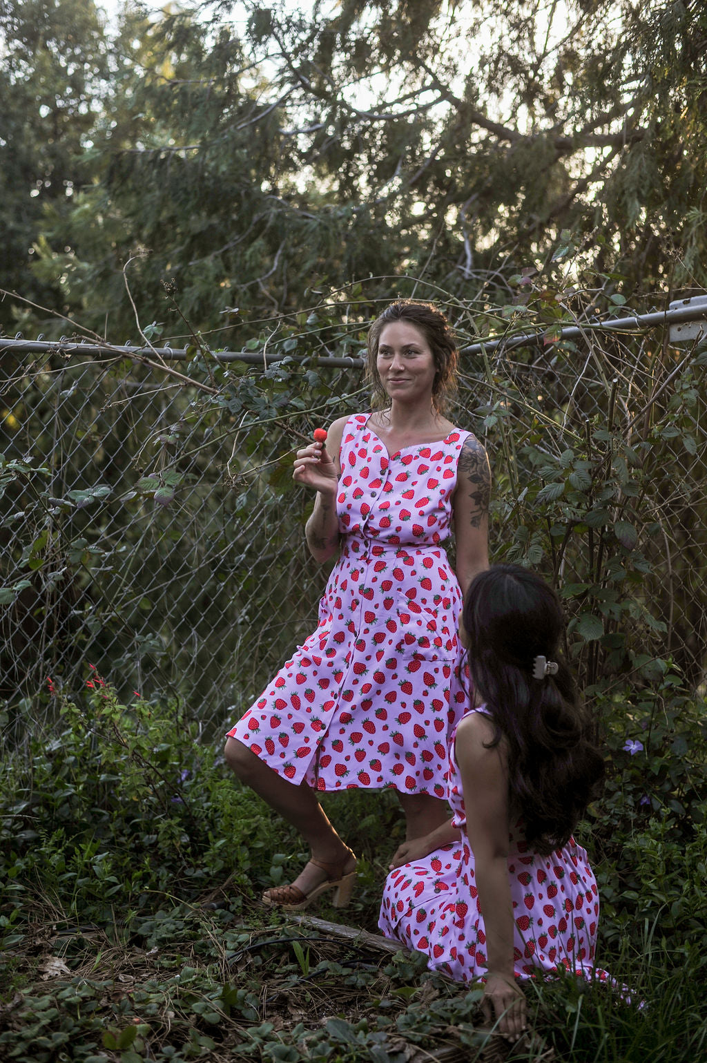 Sheet Dress in Strawberry Cotton