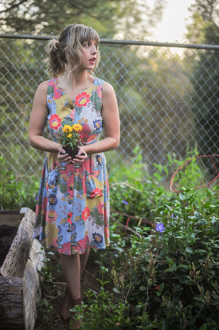 Sheet Dress in Patchwork Party Challis