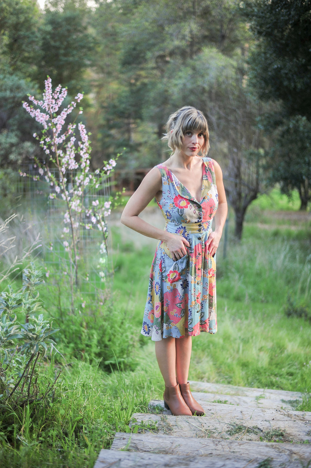 Sheet Dress in Patchwork Party Challis