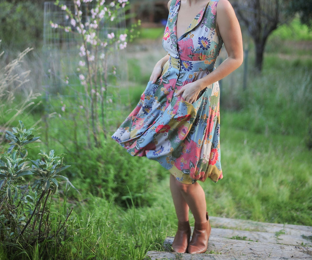 Sheet Dress in Patchwork Party Challis