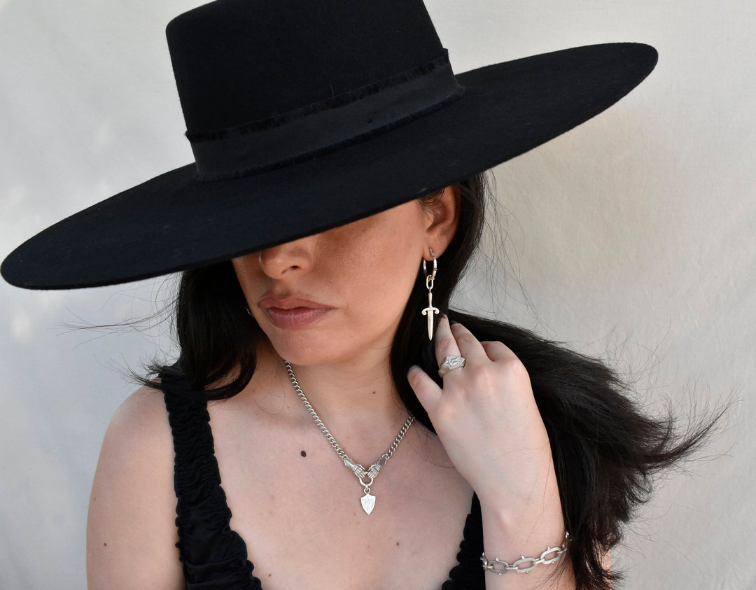 Wavy Dagger Hoop Charm