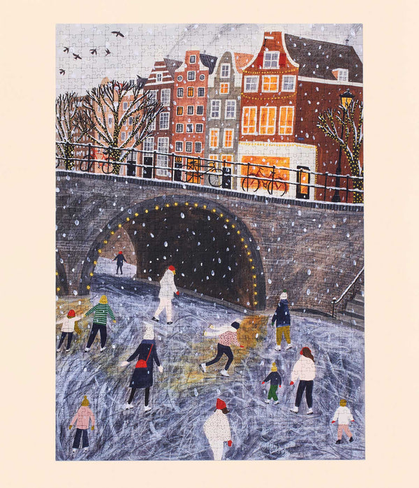 Ice Skating on the Canal Puzzle by Rachel Victoria Hillis