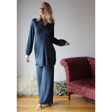 bamboo pajama set including long sleeve tunic and lounge pant
