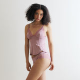 2 Piece Lace Lingerie Set includes Cropped Camisole and Bikini Panties