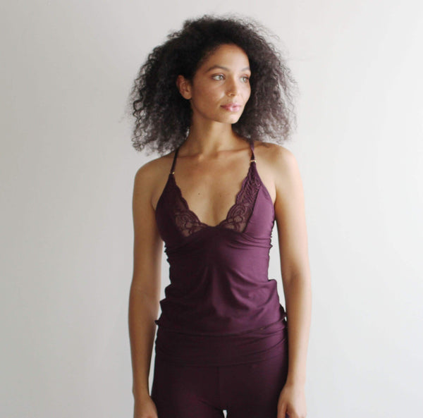 Bamboo Knit Camisole with Lace Trimmed cups