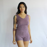 2 Piece Loungewear Set includes Wool Tank Top and Wool Sweater Knit Shorts