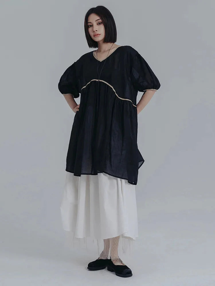 misato black dress Misato Puff Sleeve Dress