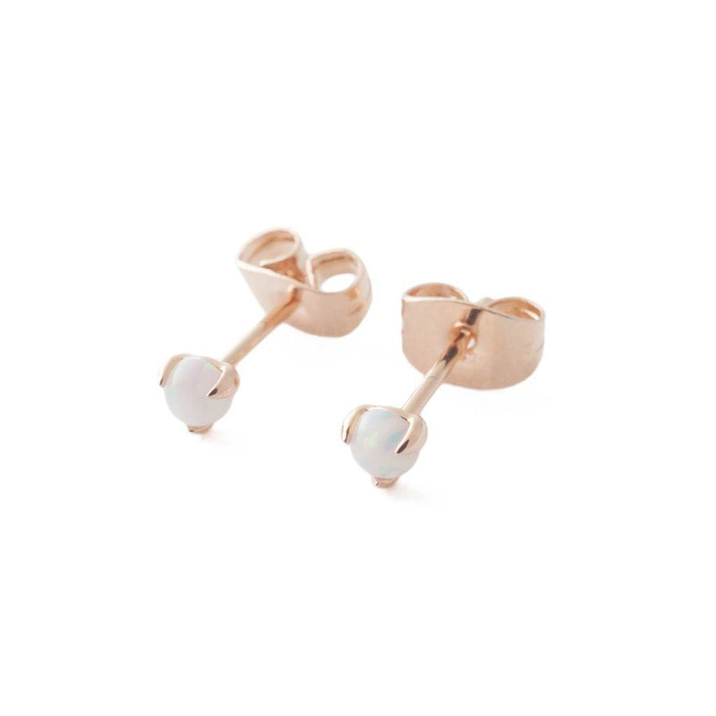 Opal Orb Solitaire Studs