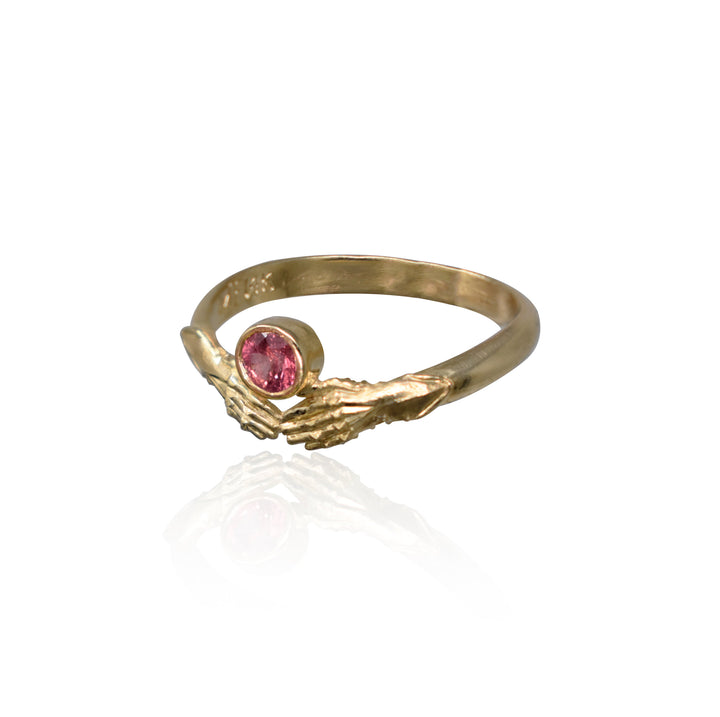 Stronghold Contour Ring with Padparadscha Sapphire