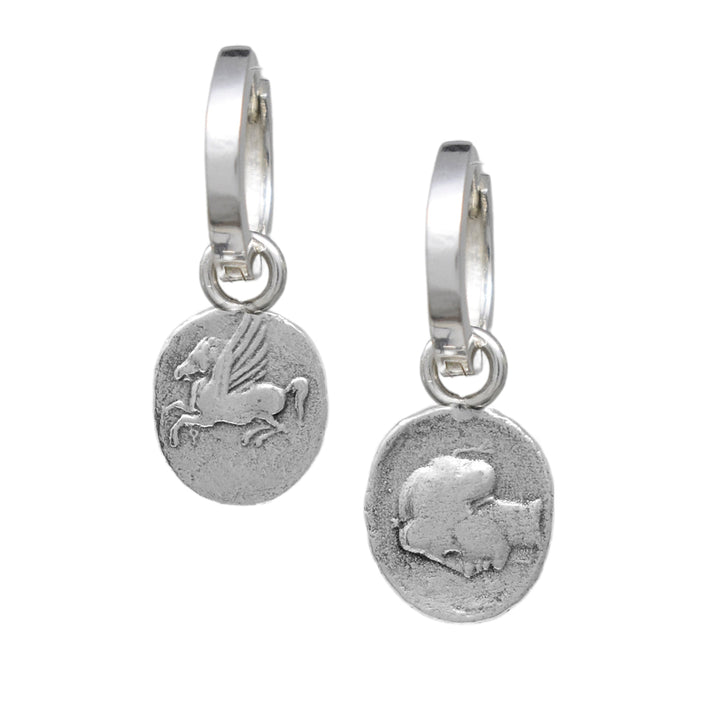 Reversible Ancient Coin Earrings  - Pegasus and Aphrodite