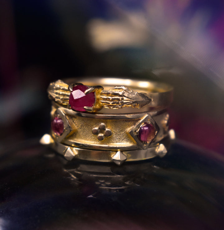 Bastion Ring with Pink Tourmaline