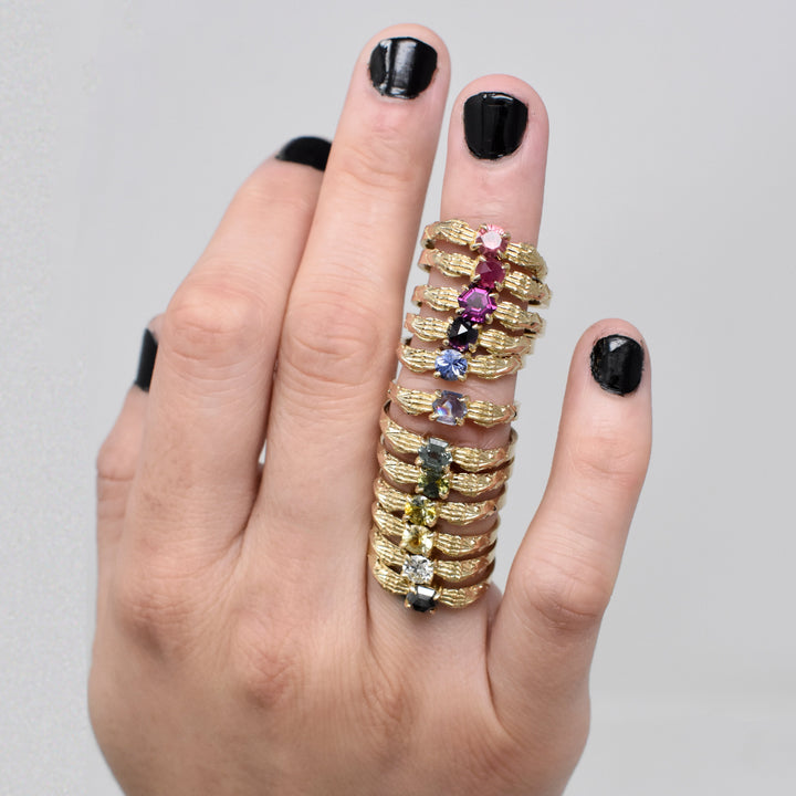 Stronghold Ring with Ceylon Sapphire